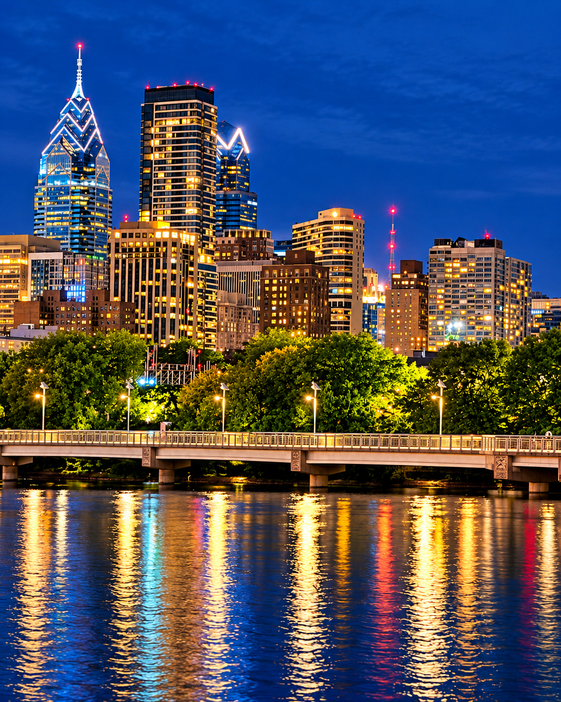 Philadelphia after dark city of lights